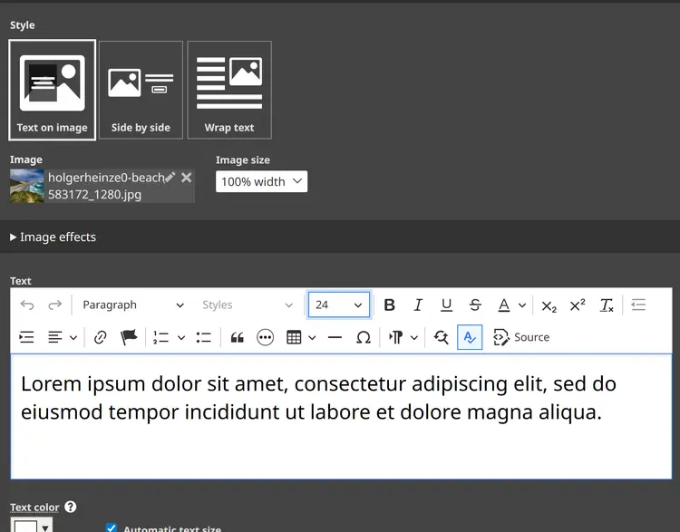 Font size 
