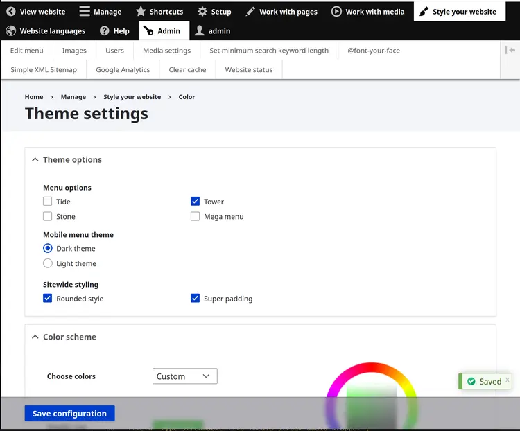 theme settings roundedness