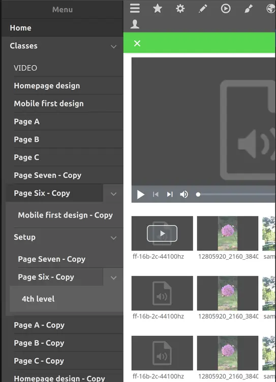 Non sliding menus