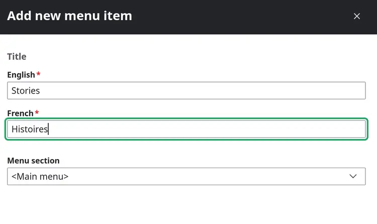 Add new menu item
