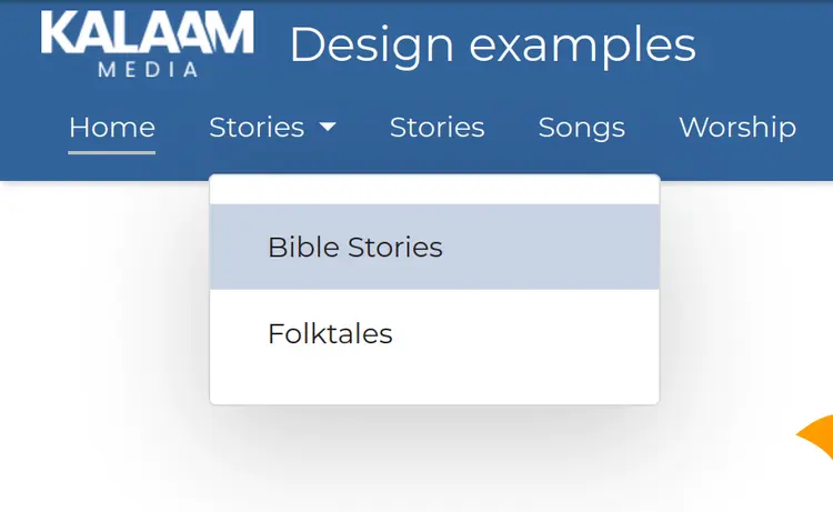 Stories menu